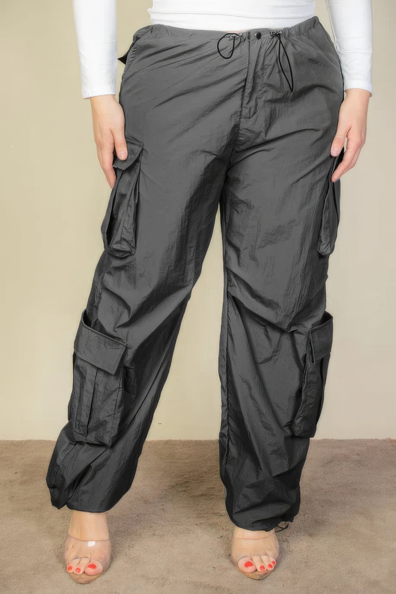 Cargo Ruched Parachute Pants