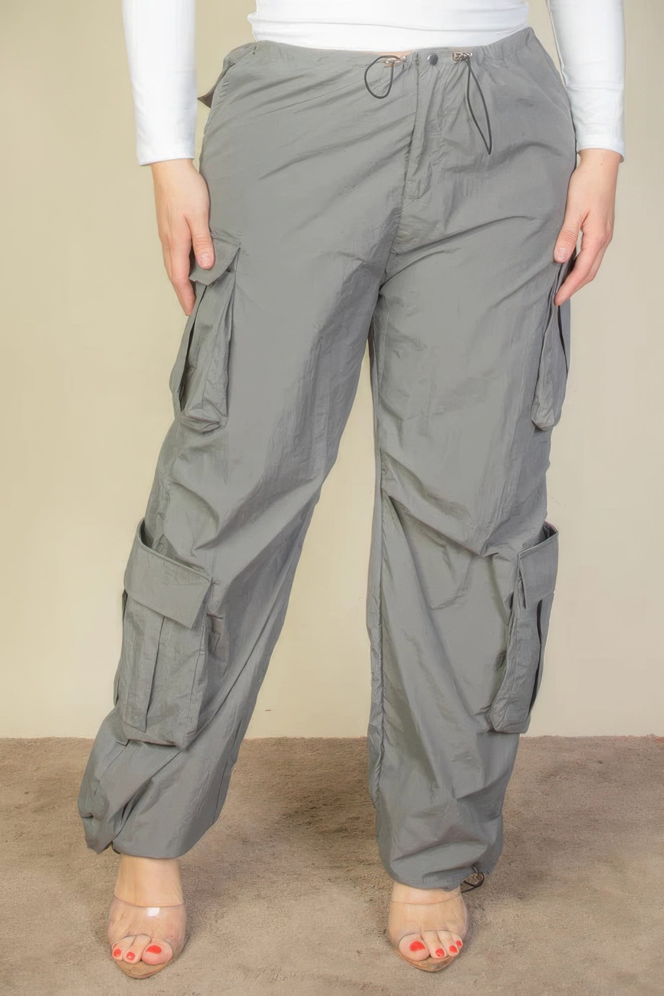 Cargo Ruched Parachute Pants