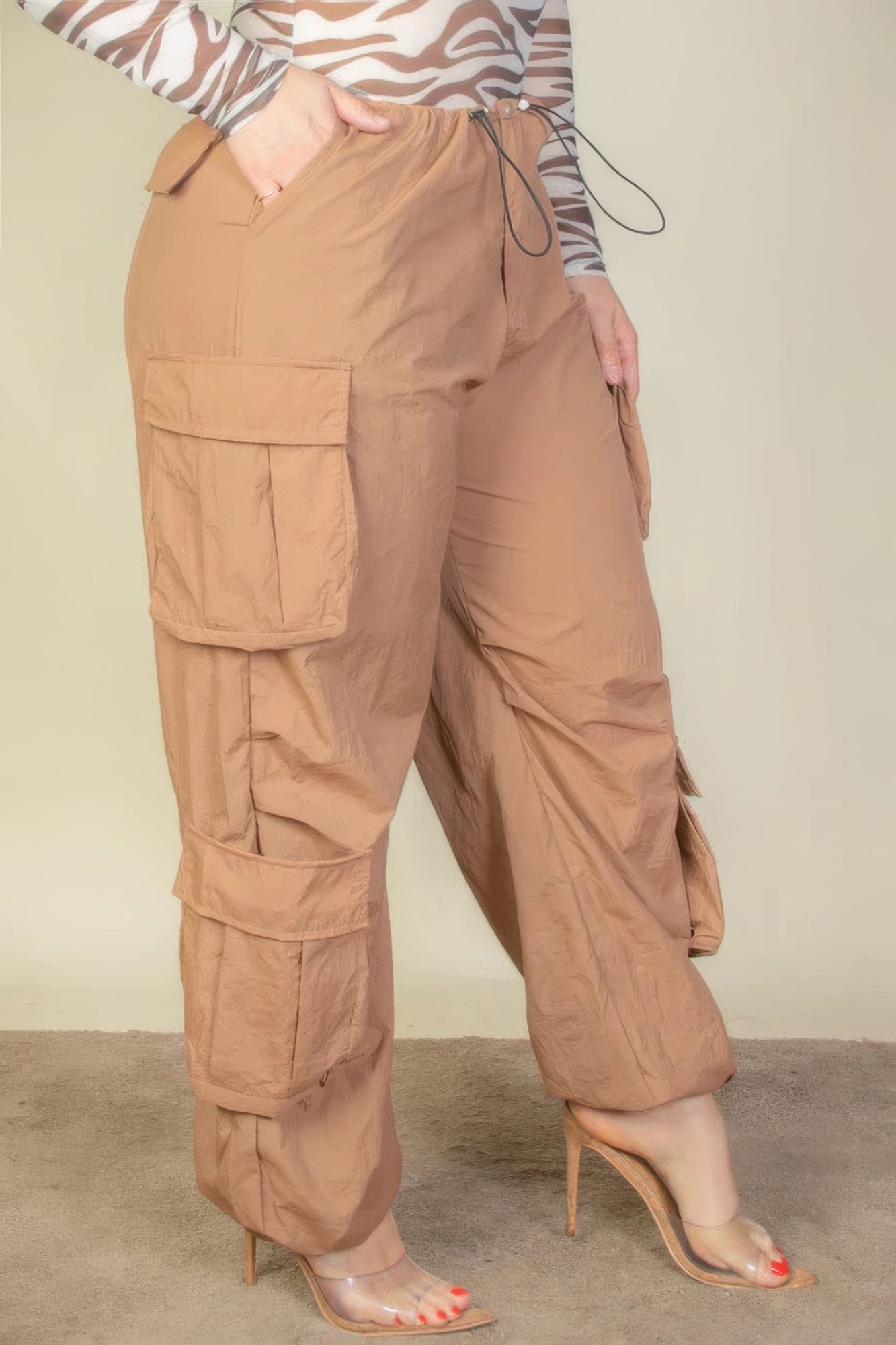 Cargo Ruched Parachute Pants