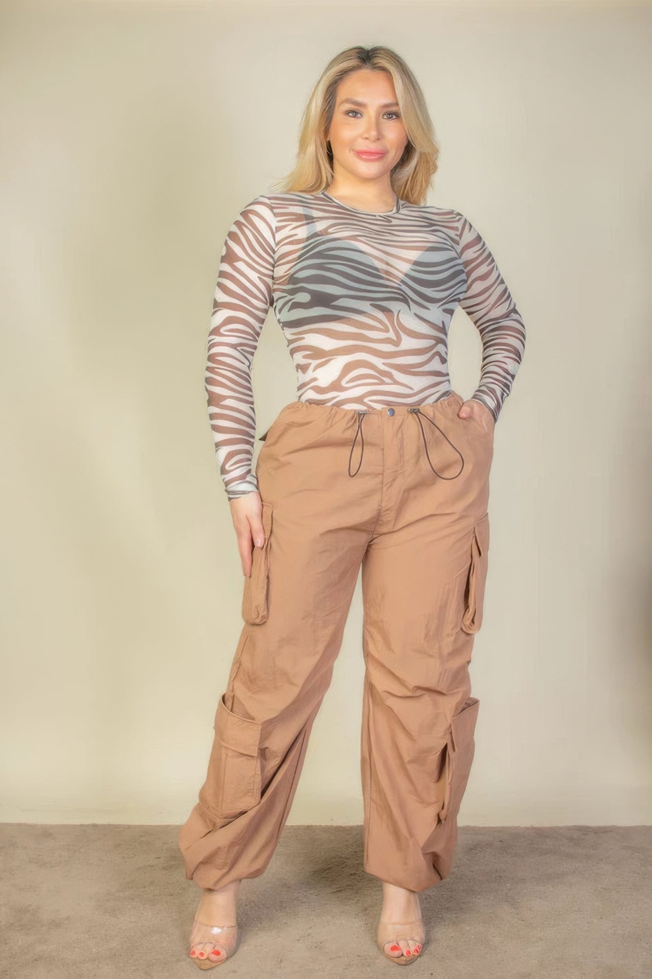 Cargo Ruched Parachute Pants