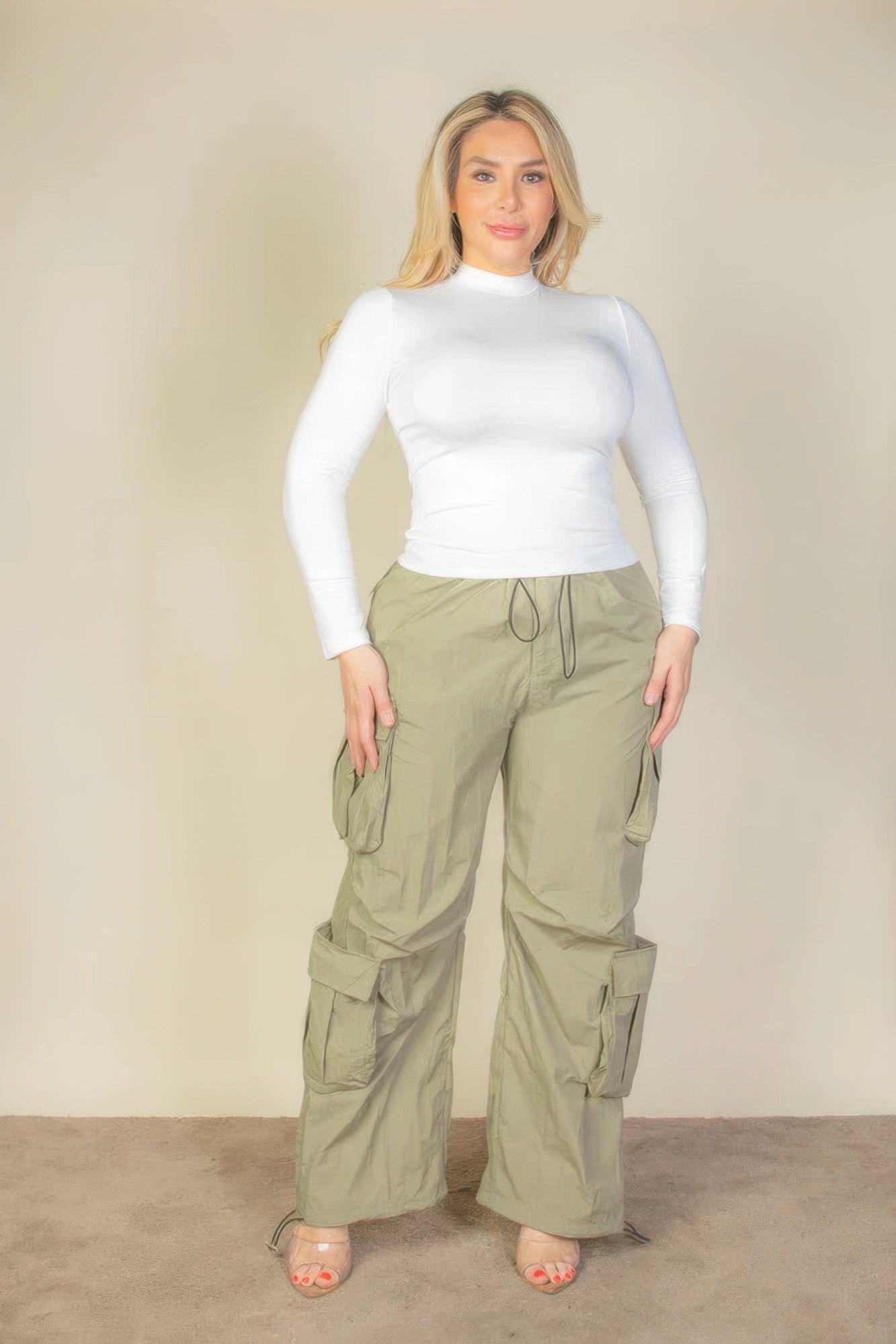 Cargo Ruched Parachute Pants