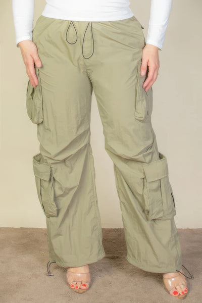 Cargo Ruched Parachute Pants