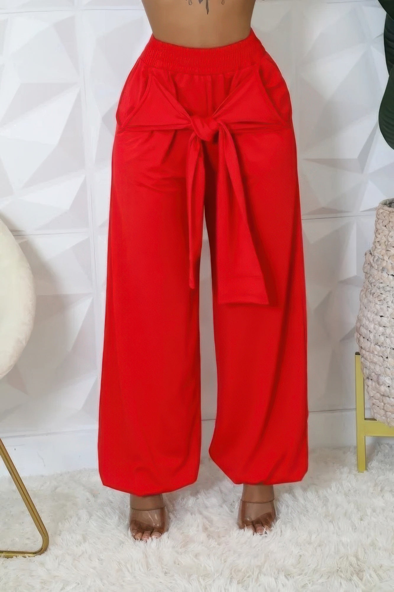 High Waist Front Tie Joggers