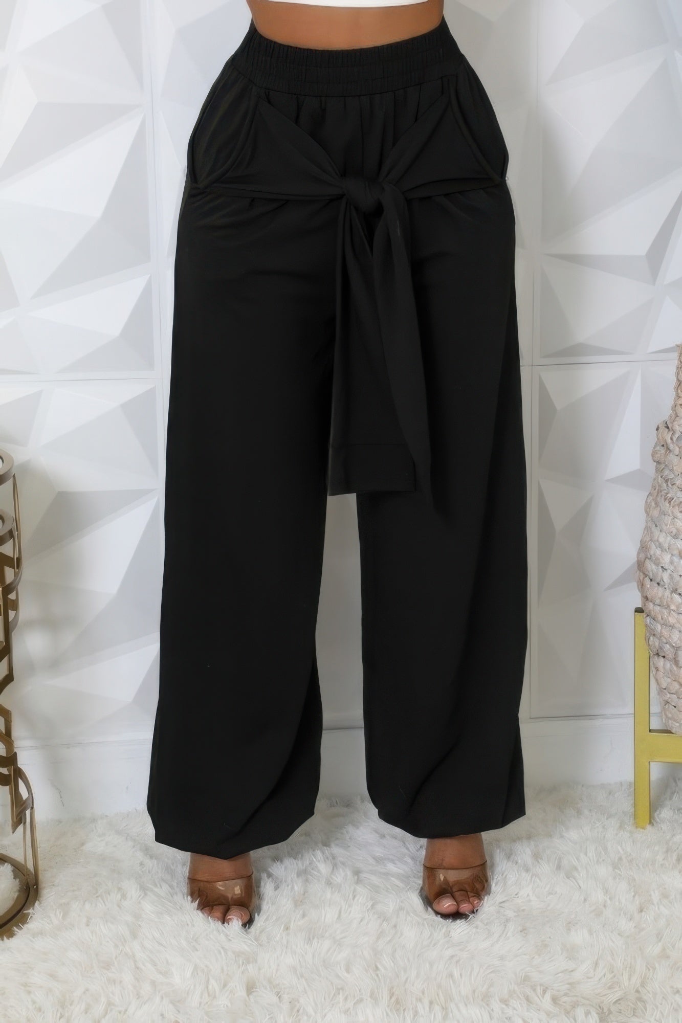 High Waist Front Tie Joggers