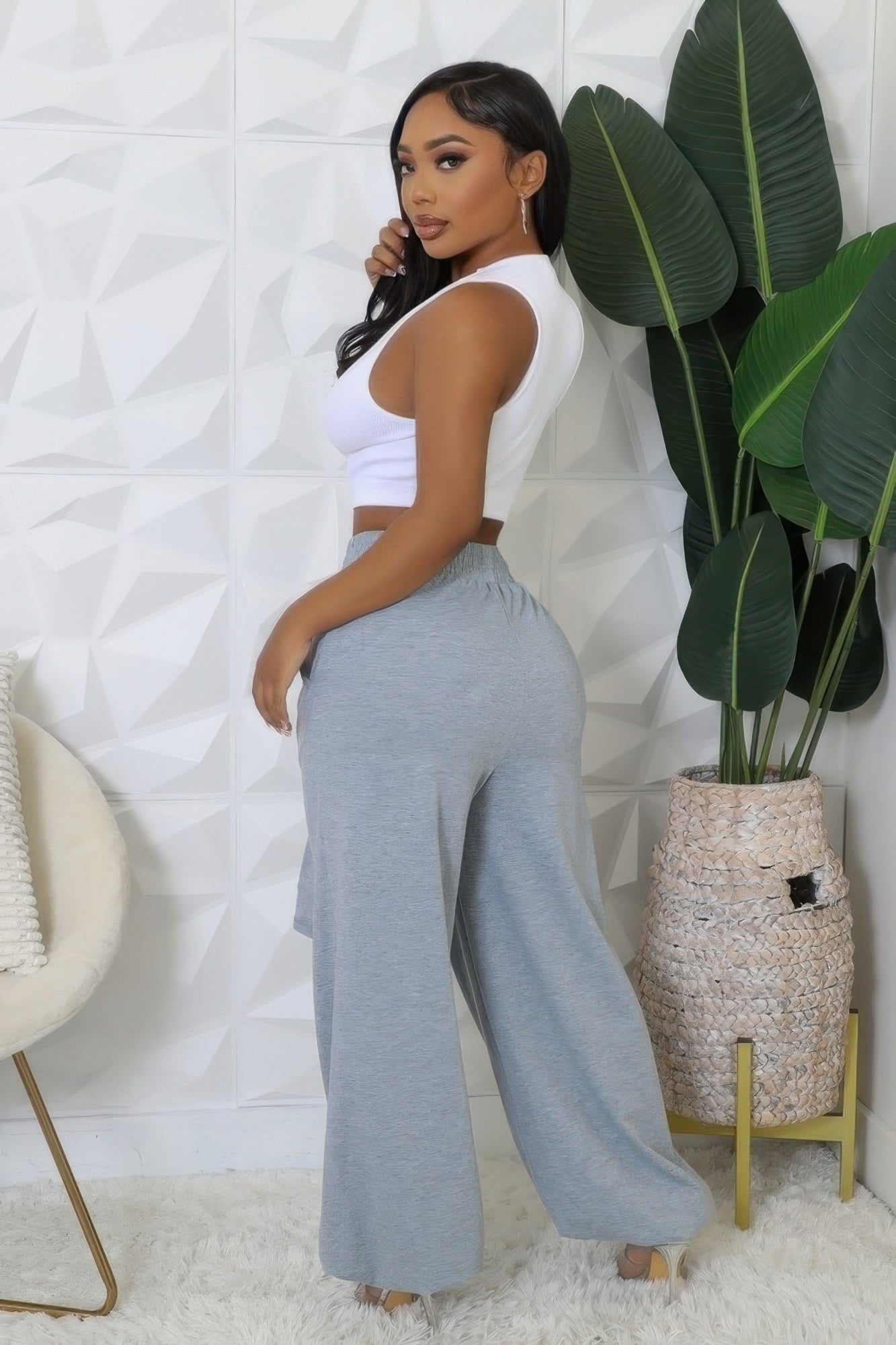 High Waist Front Tie Joggers