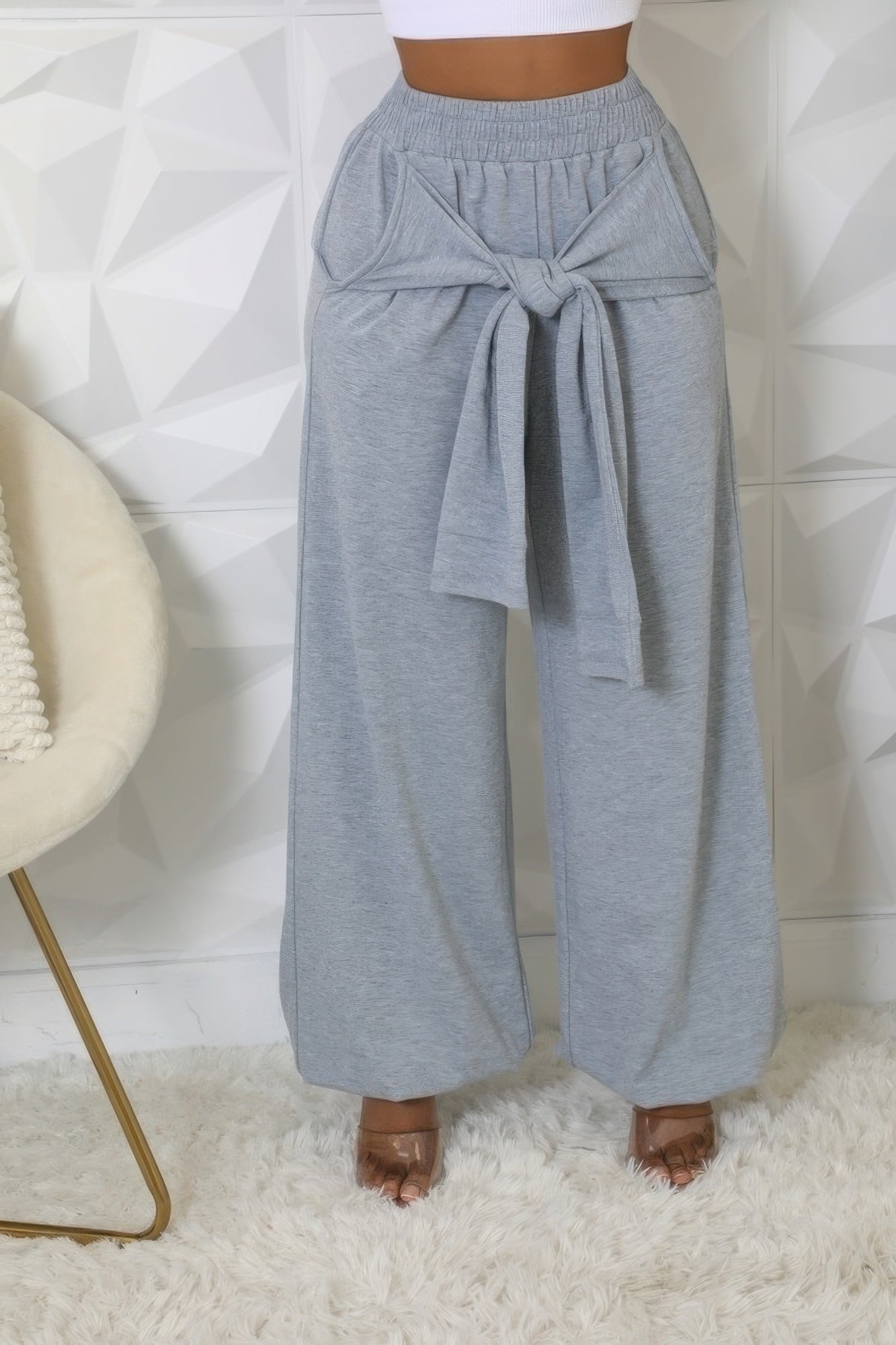 High Waist Front Tie Joggers