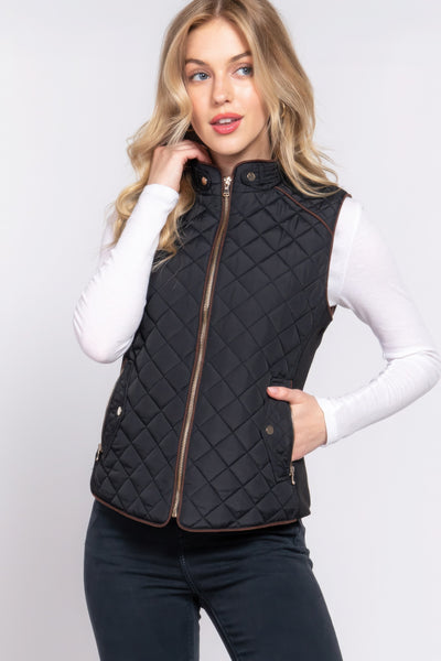 Suede Quilted Vest