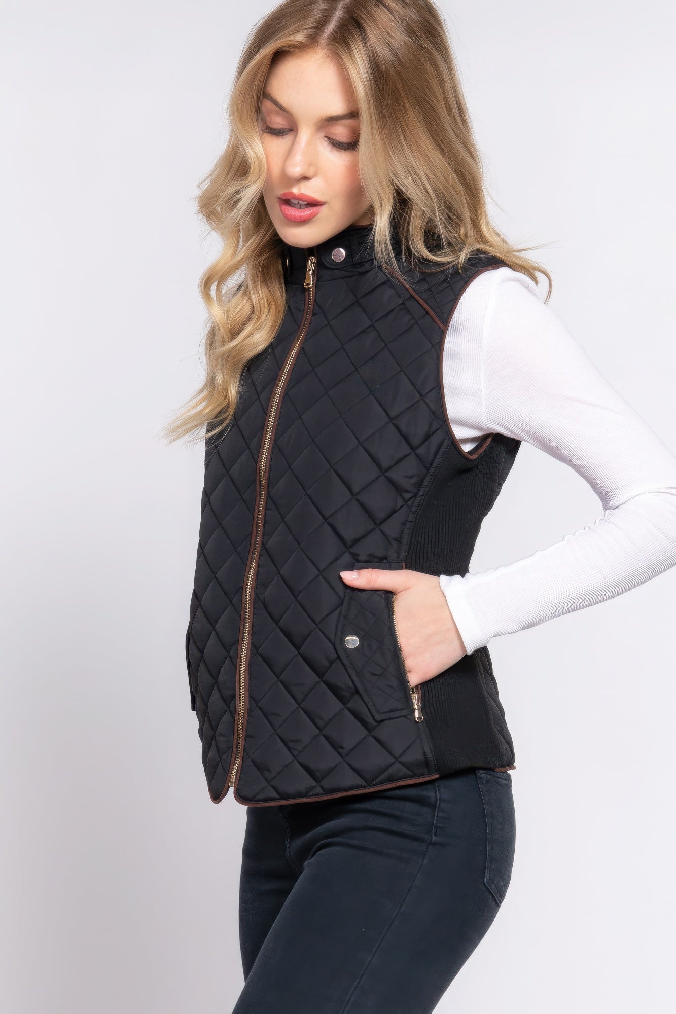 Suede Quilted Vest