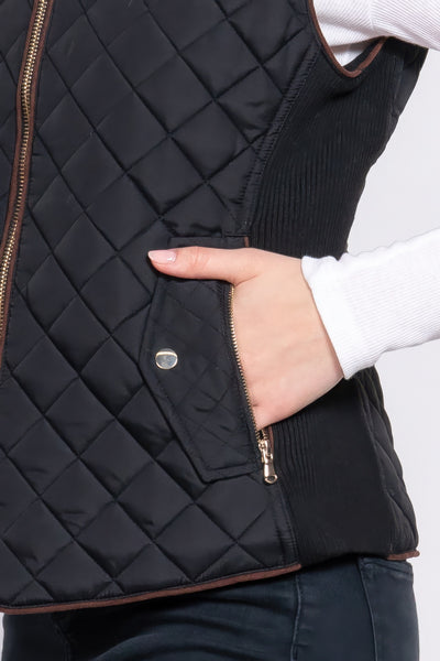 Suede Quilted Vest