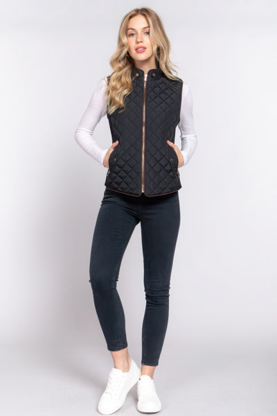 Suede Quilted Vest