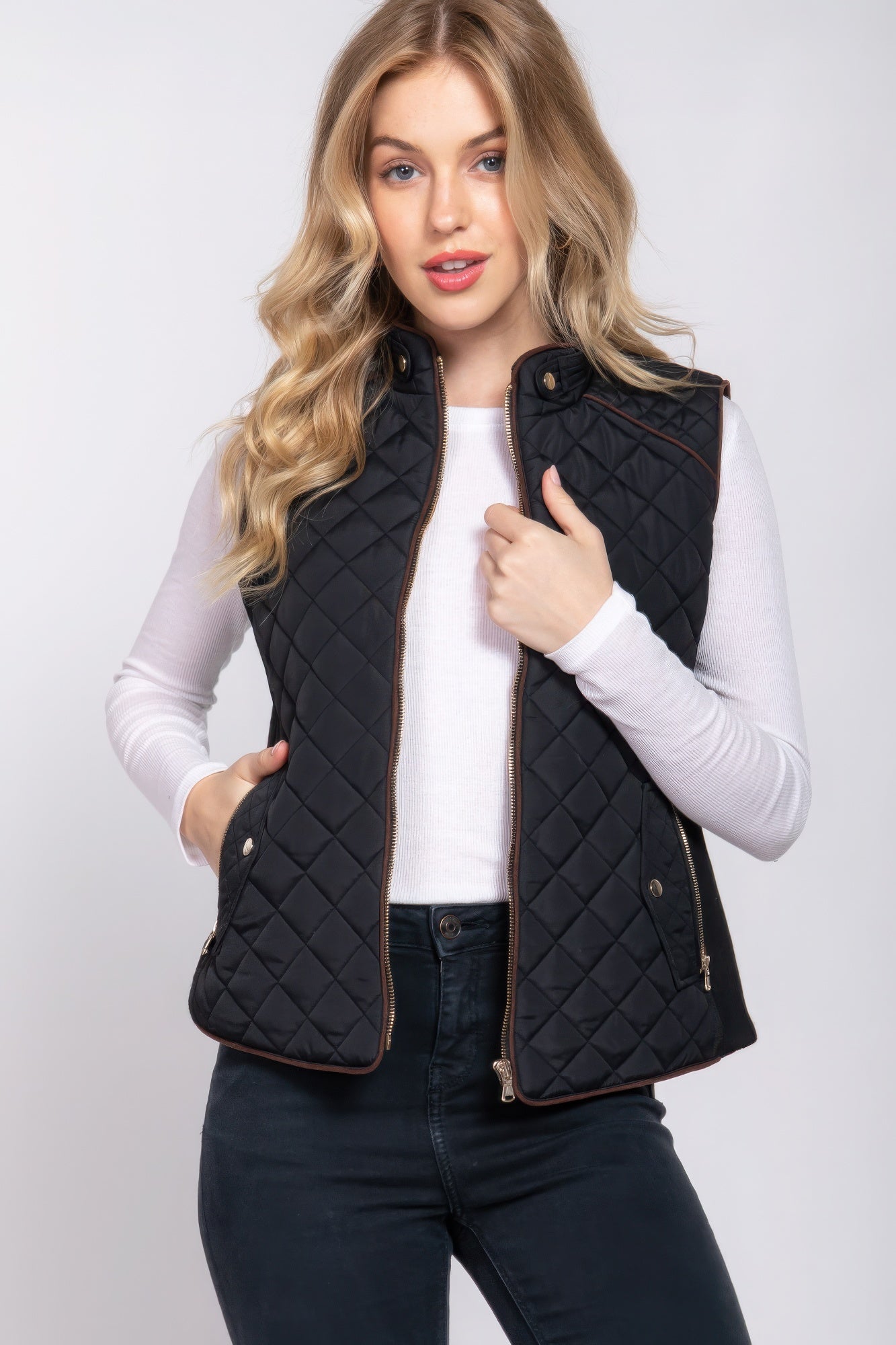 Suede Quilted Vest