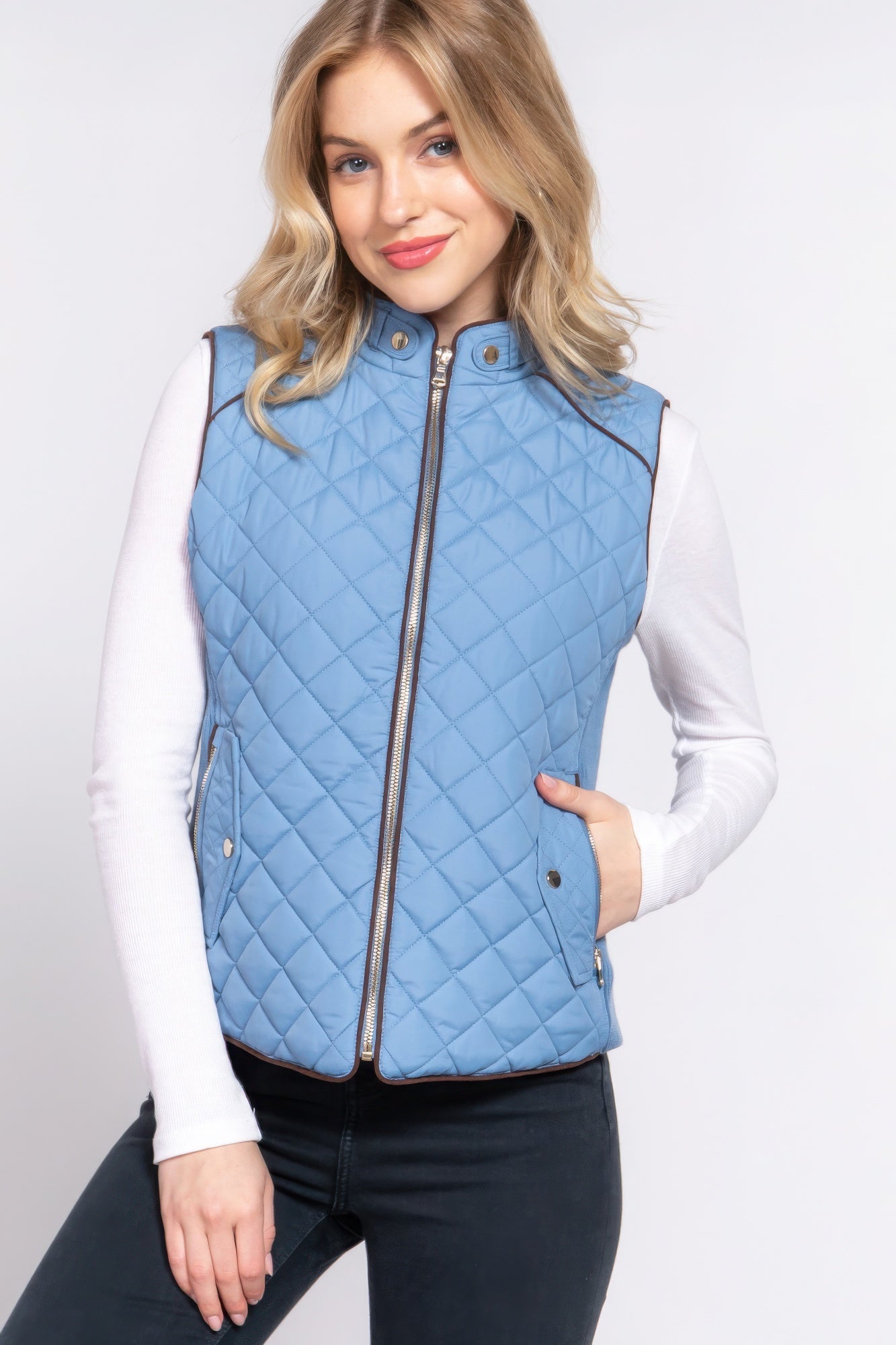 Suede Quilted Vest