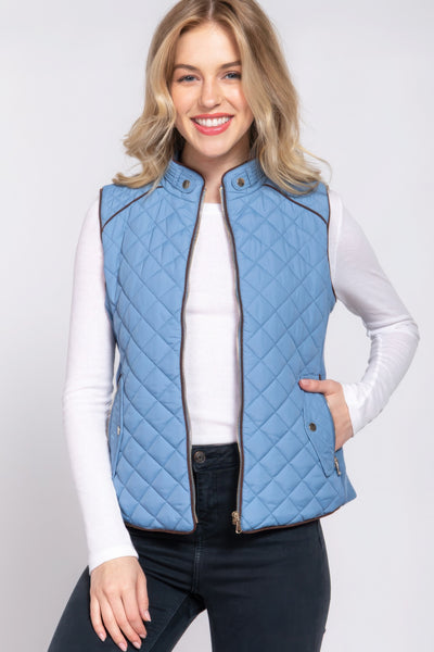 Suede Quilted Vest