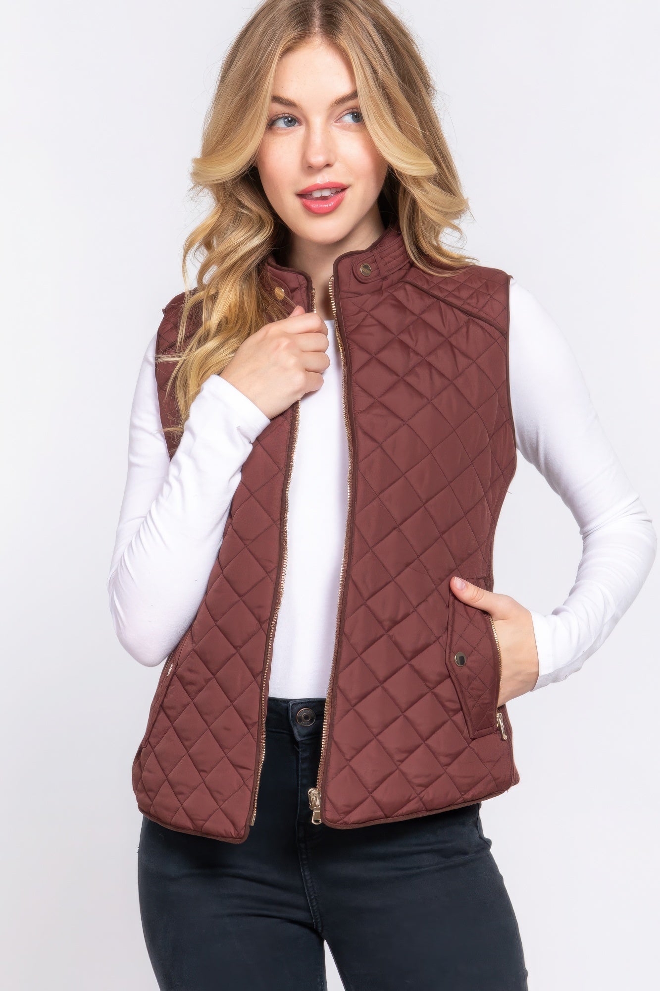 Suede Quilted Vest