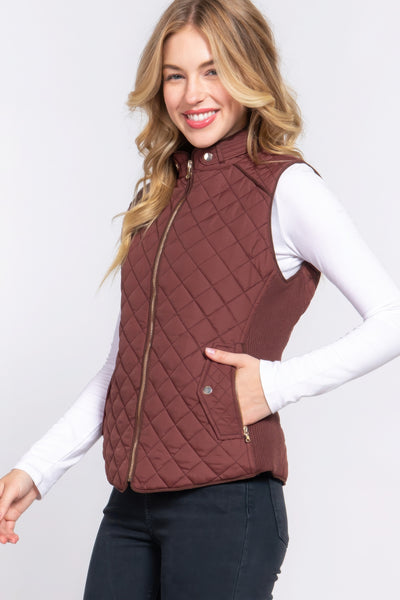 Suede Quilted Vest