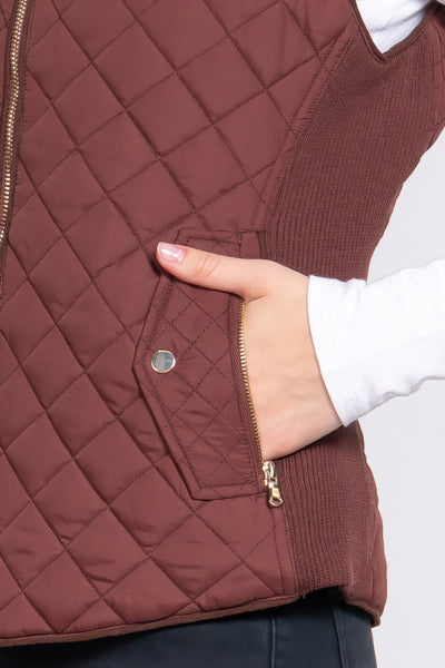 Suede Quilted Vest