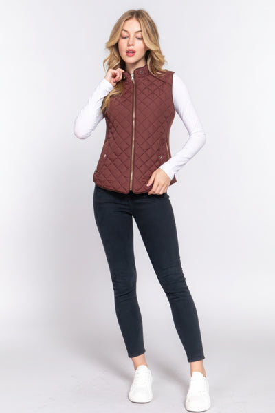 Suede Quilted Vest