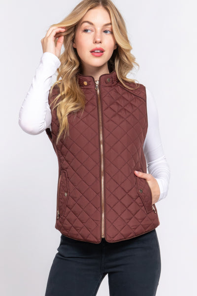 Suede Quilted Vest