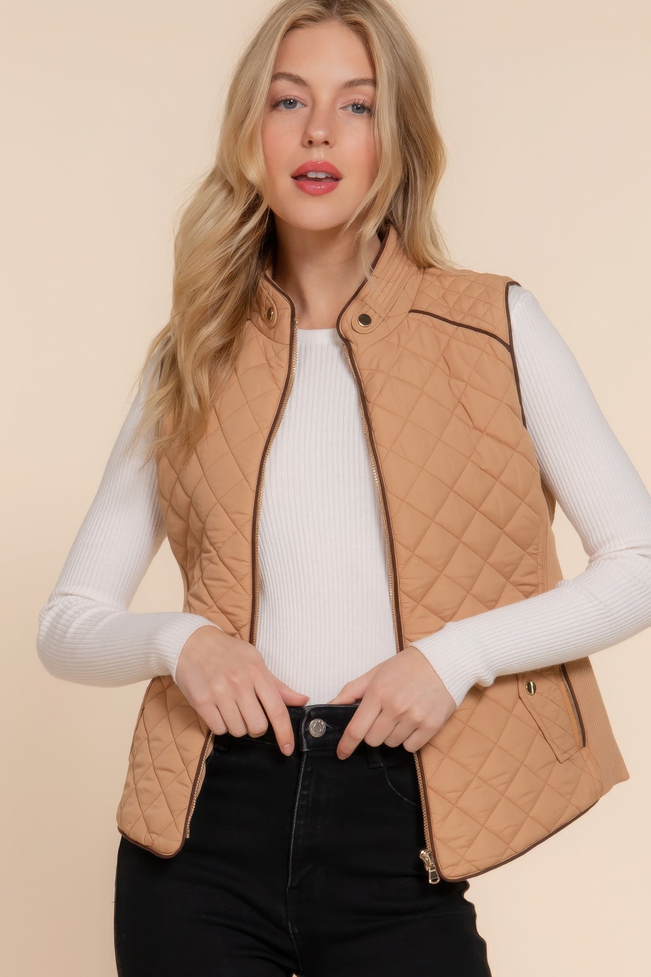 Suede Quilted Vest