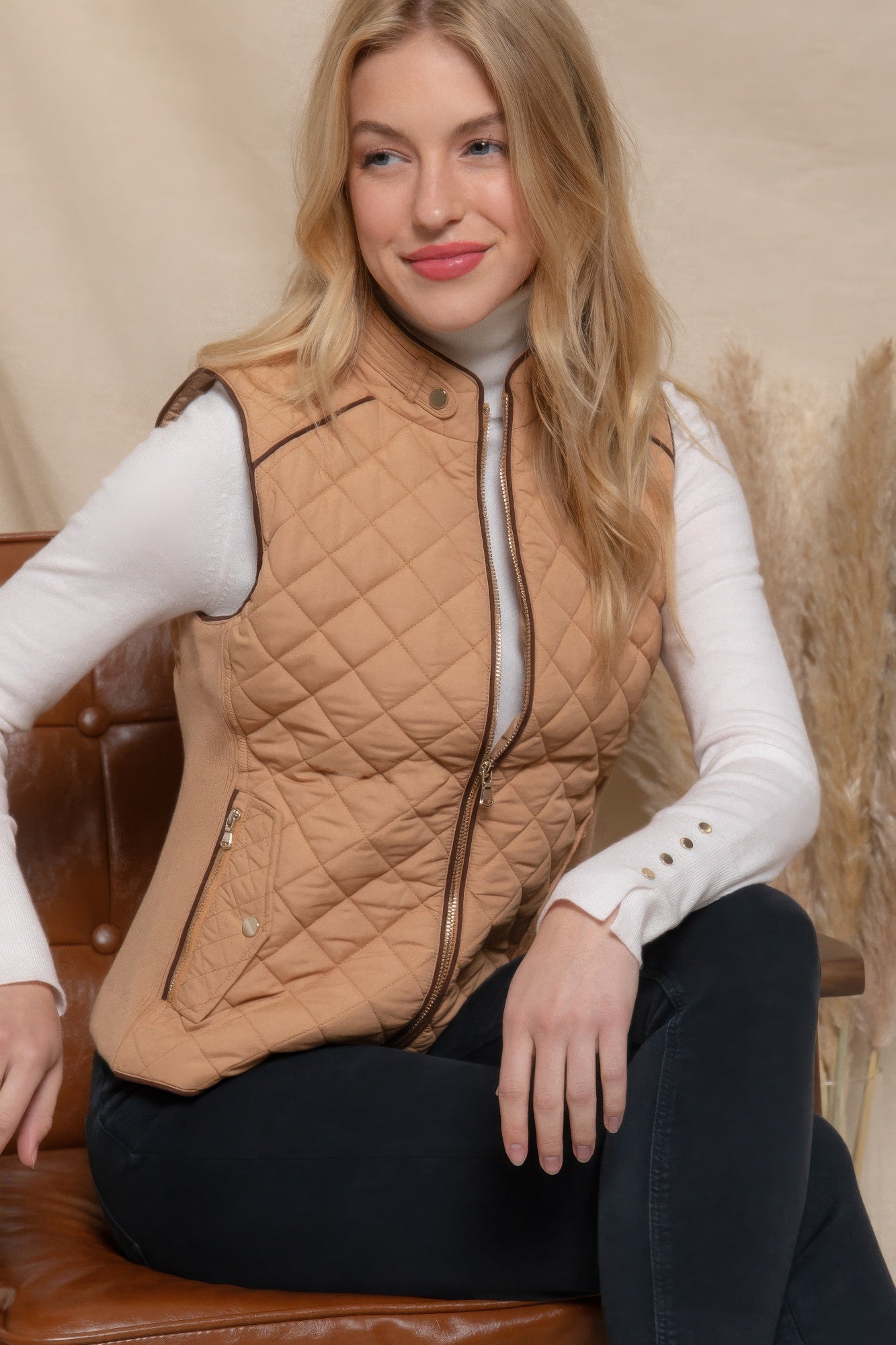 Suede Quilted Vest