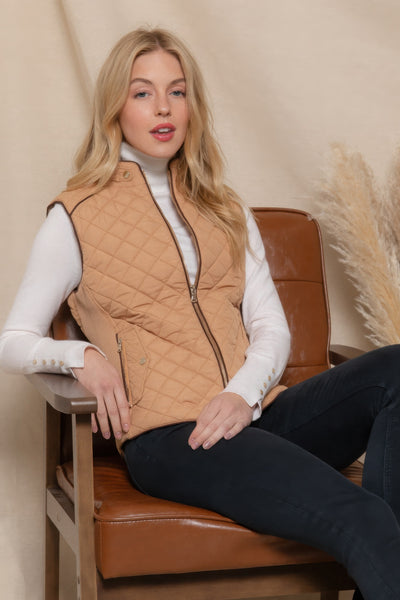 Suede Quilted Vest