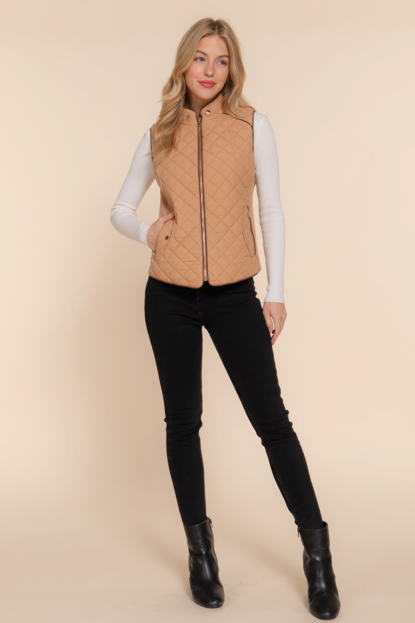 Suede Quilted Vest