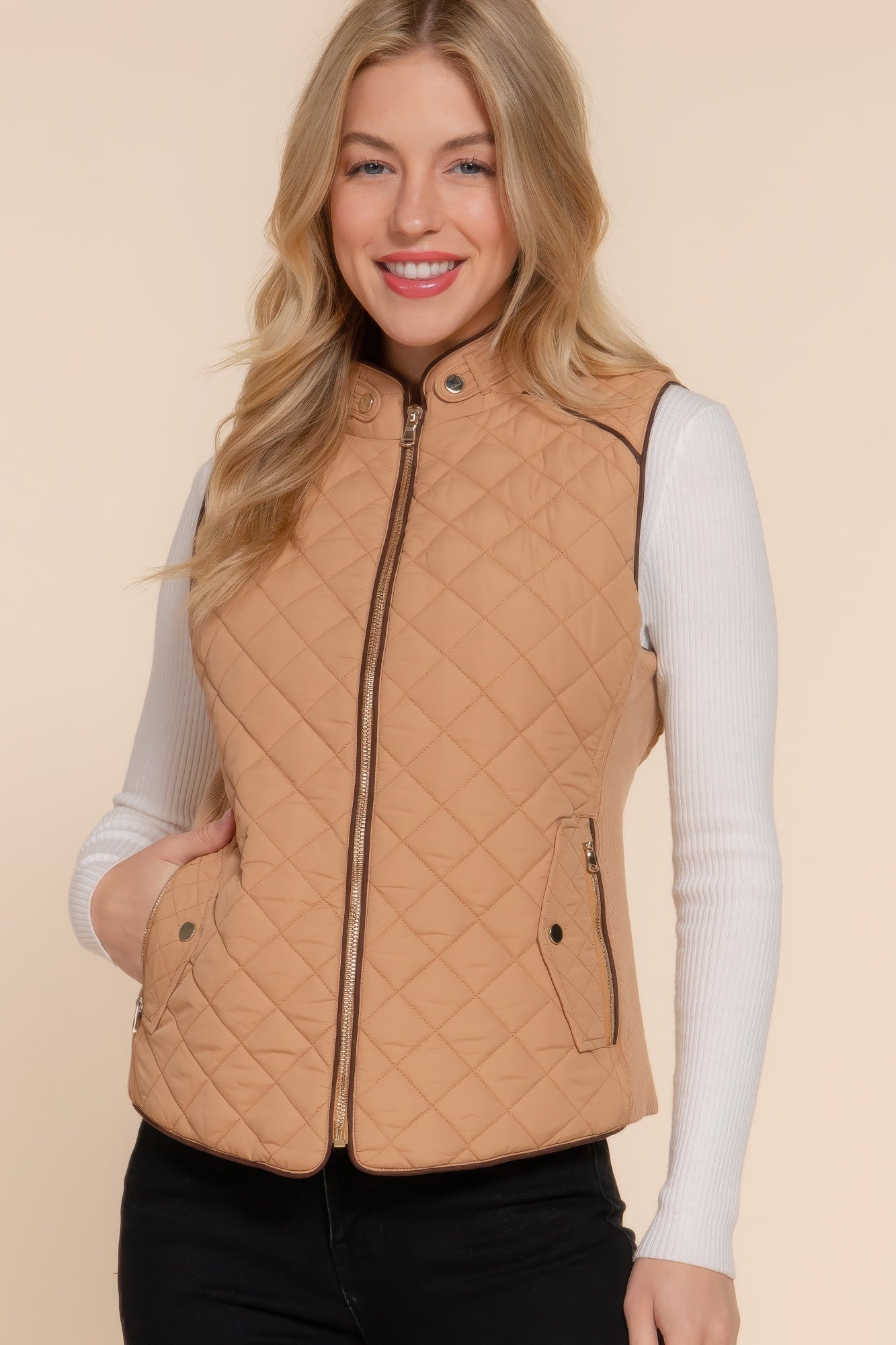 Suede Quilted Vest