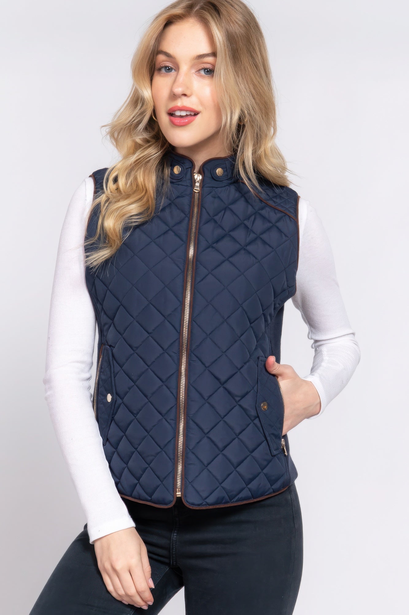 Suede Quilted Vest