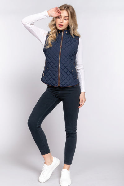 Suede Quilted Vest