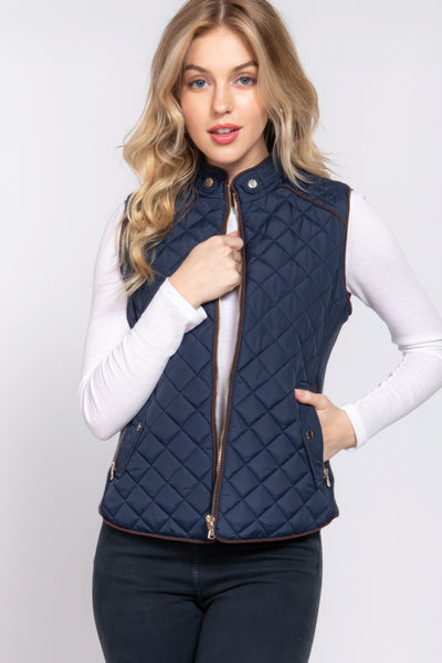 Suede Quilted Vest