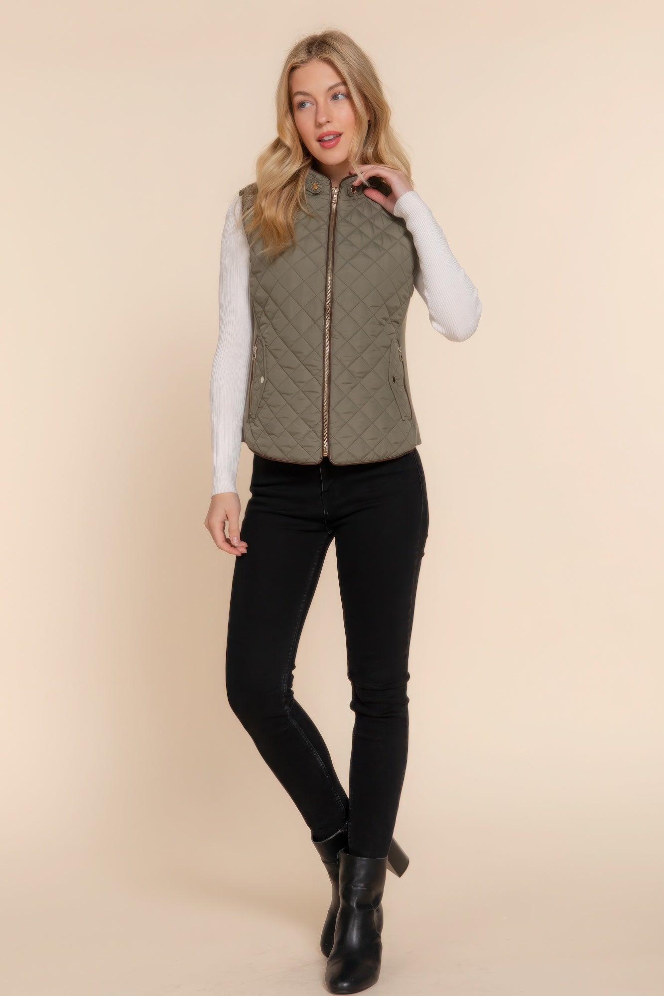 Suede Quilted Vest