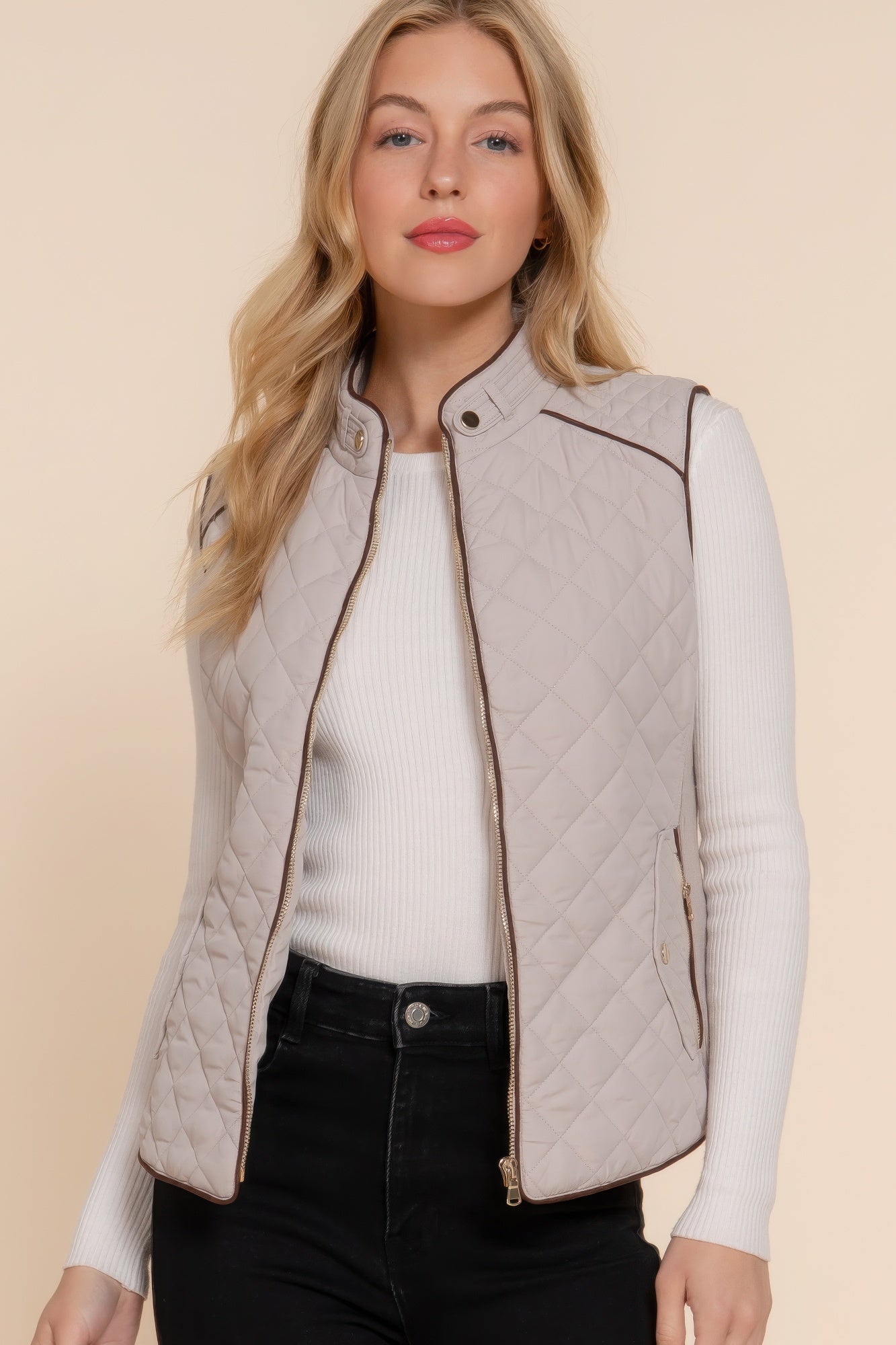 Suede Quilted Vest