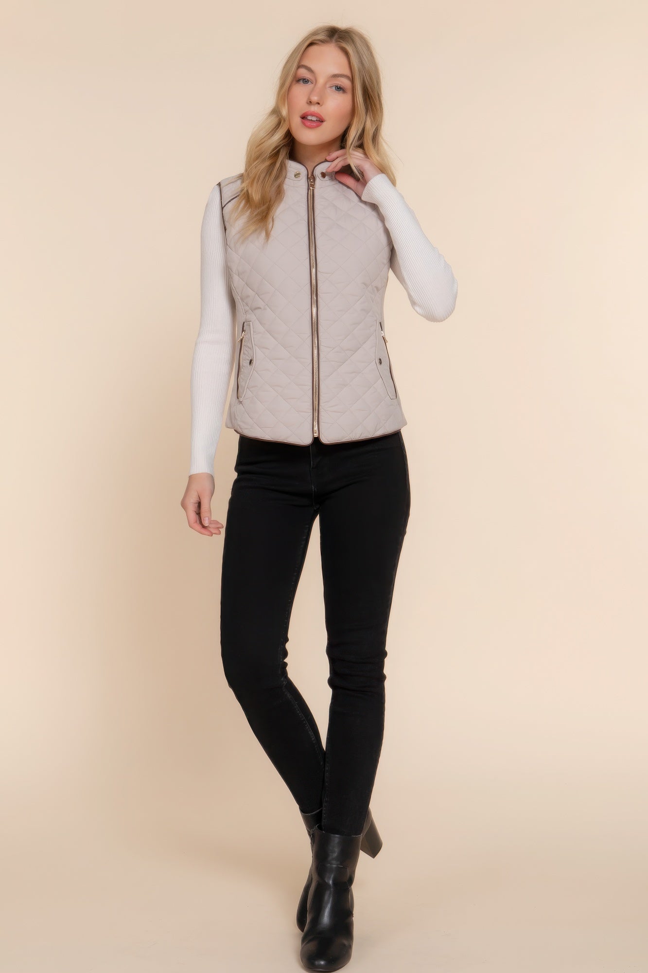 Suede Quilted Vest