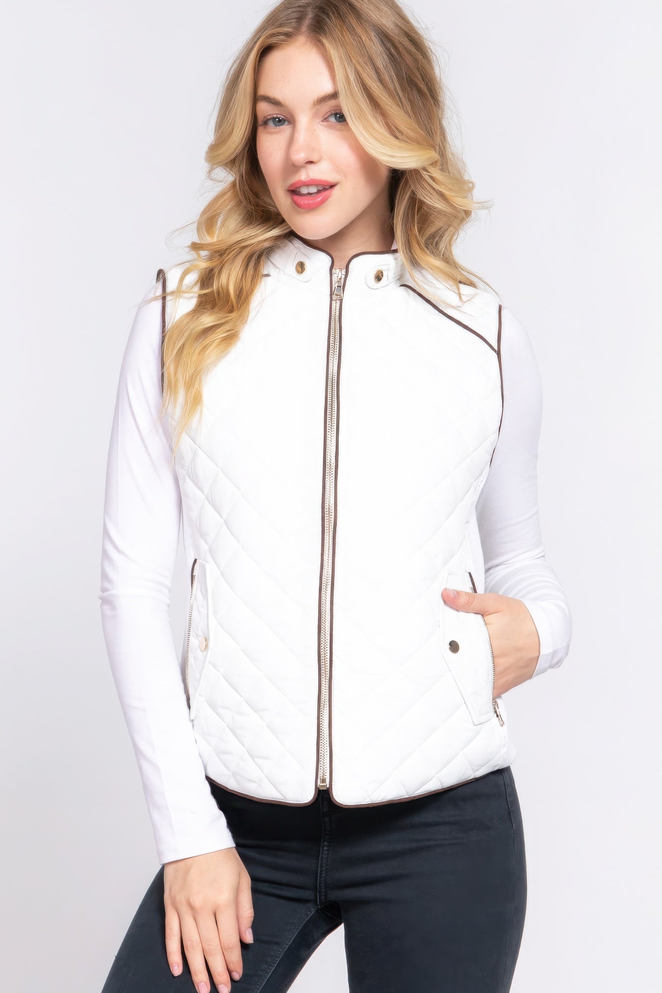 Suede Quilted Vest