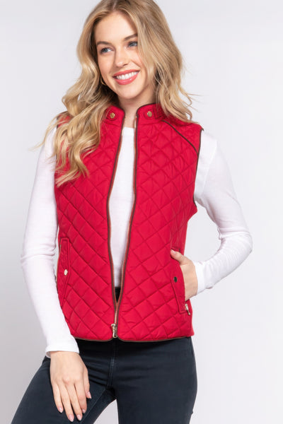 Suede Quilted Vest