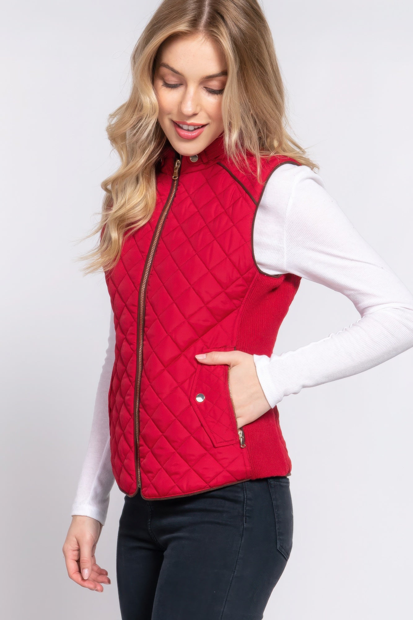 Suede Quilted Vest