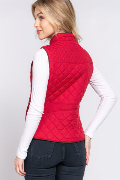 Suede Quilted Vest