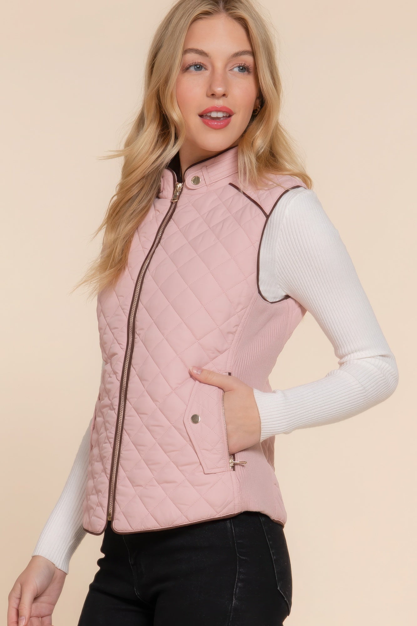 Suede Quilted Vest