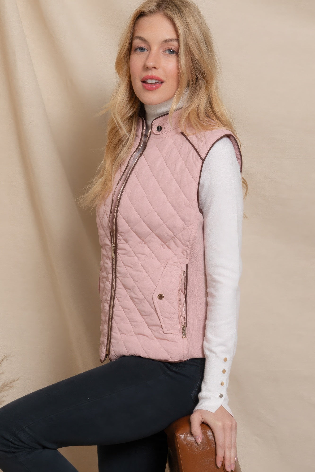 Suede Quilted Vest