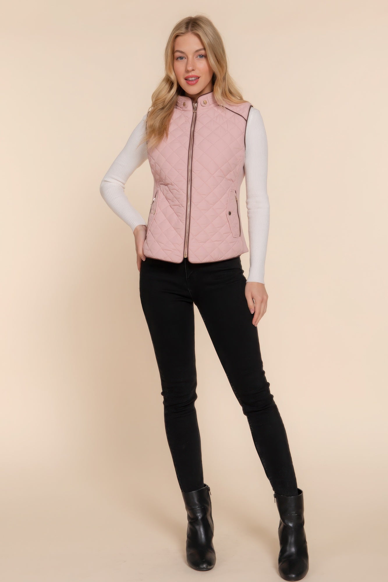 Suede Quilted Vest