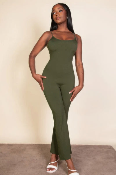 Ribbed  wide leg jumpsuit