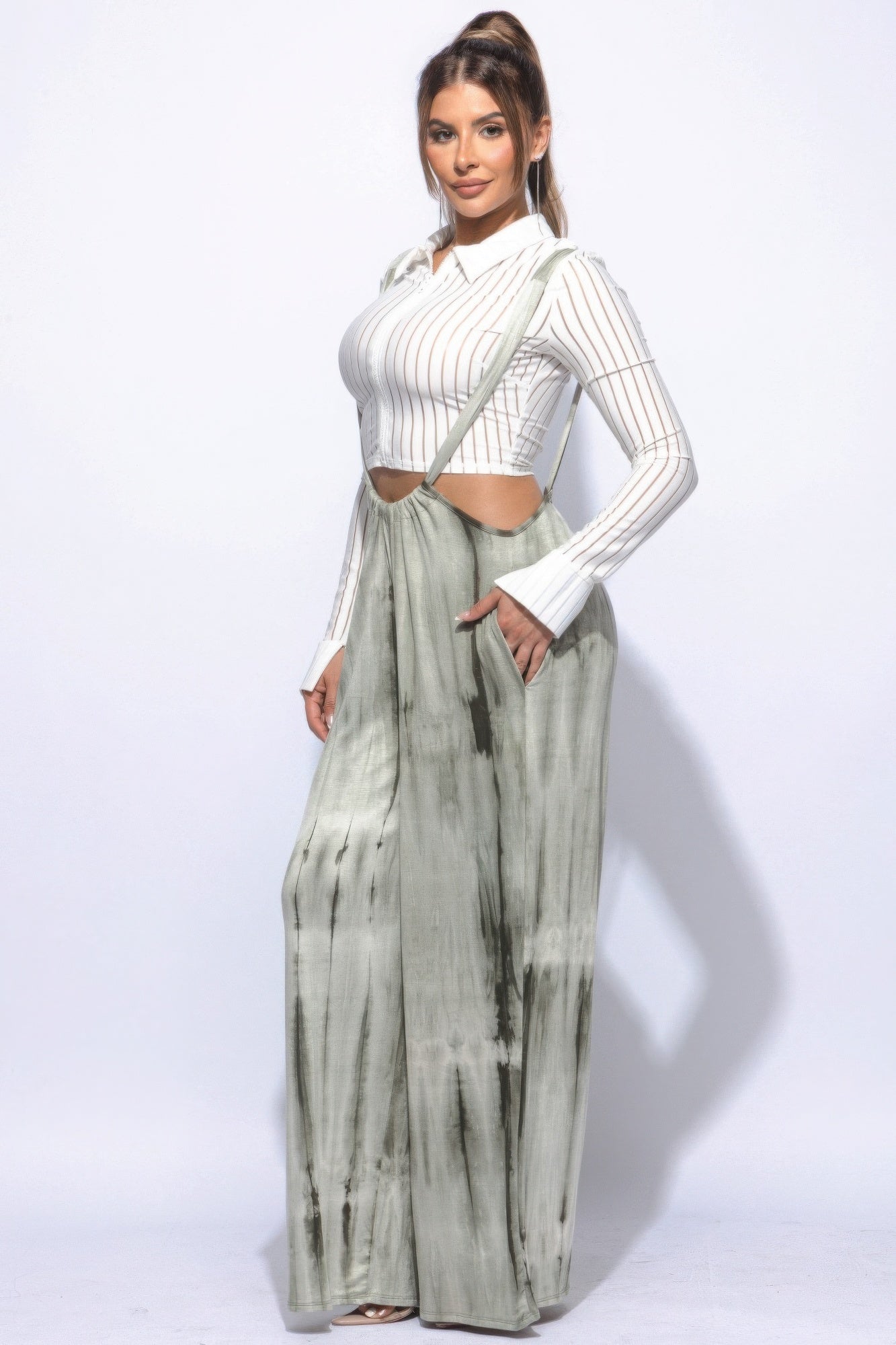 Wide Leg Overall Jumpsuit