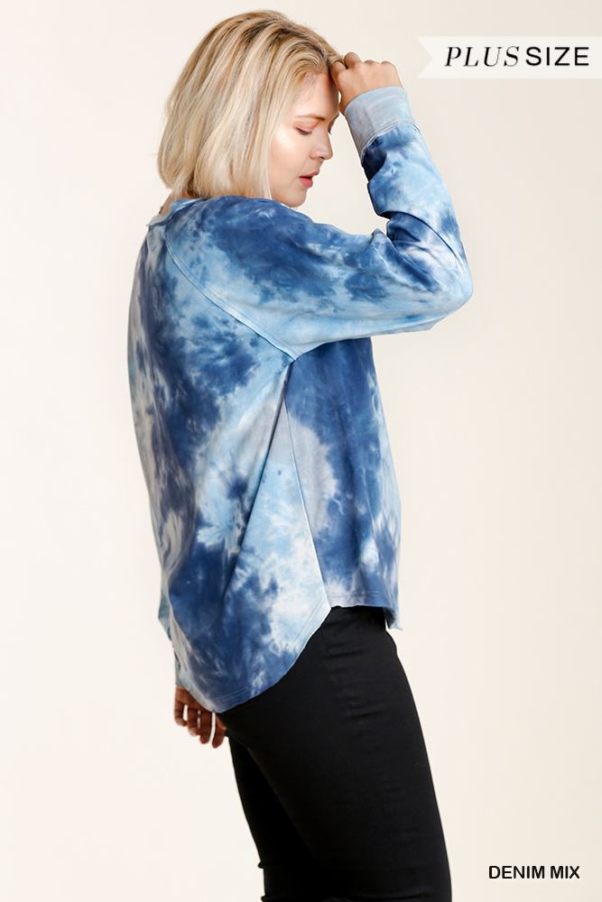 Tie-dye Raglan Sleeve Top