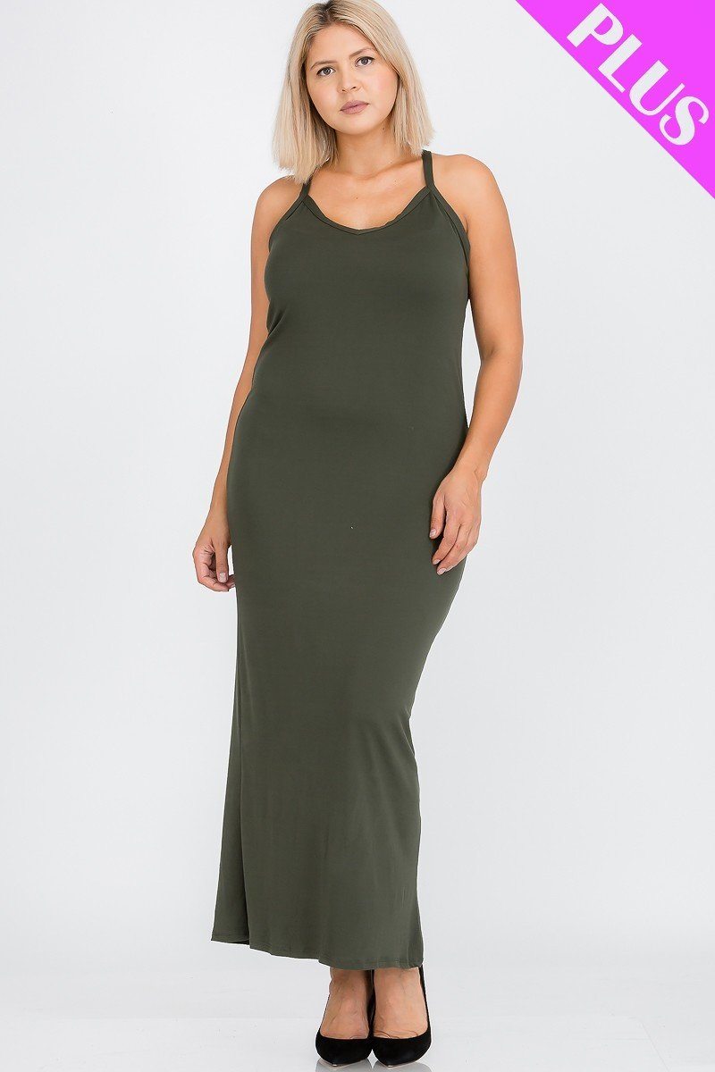 Plus Racer Back Maxi Dress