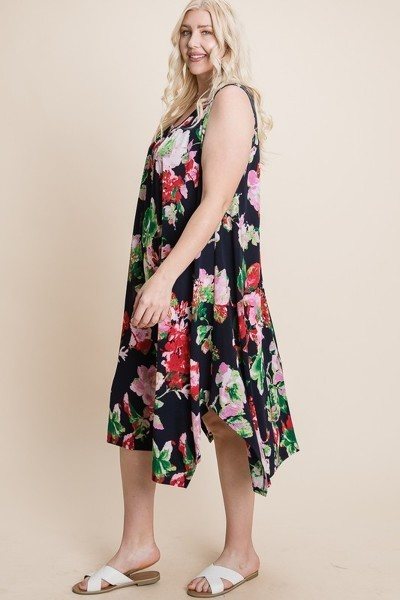 Plus Floral Bulgari Printed Midi Dress