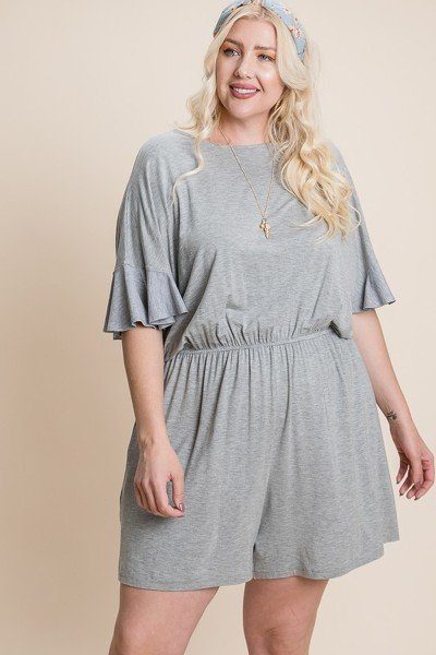 Plus Solid Romper