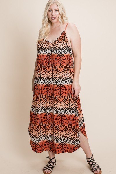 Plus Ombre Print Cami Maxi Dress