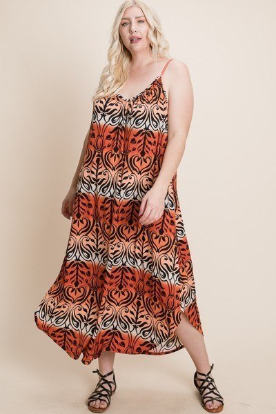 Plus Ombre Print Cami Maxi Dress