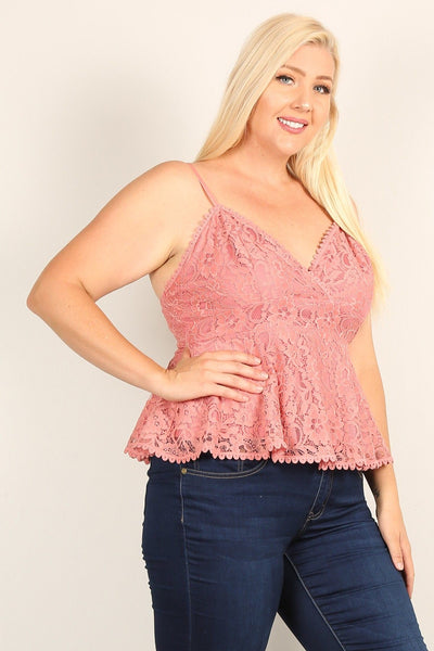 Plus Lace Sleeveless Top