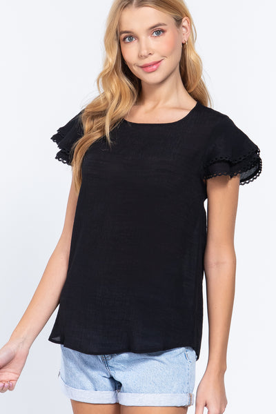 Ruffle Sleeve Top